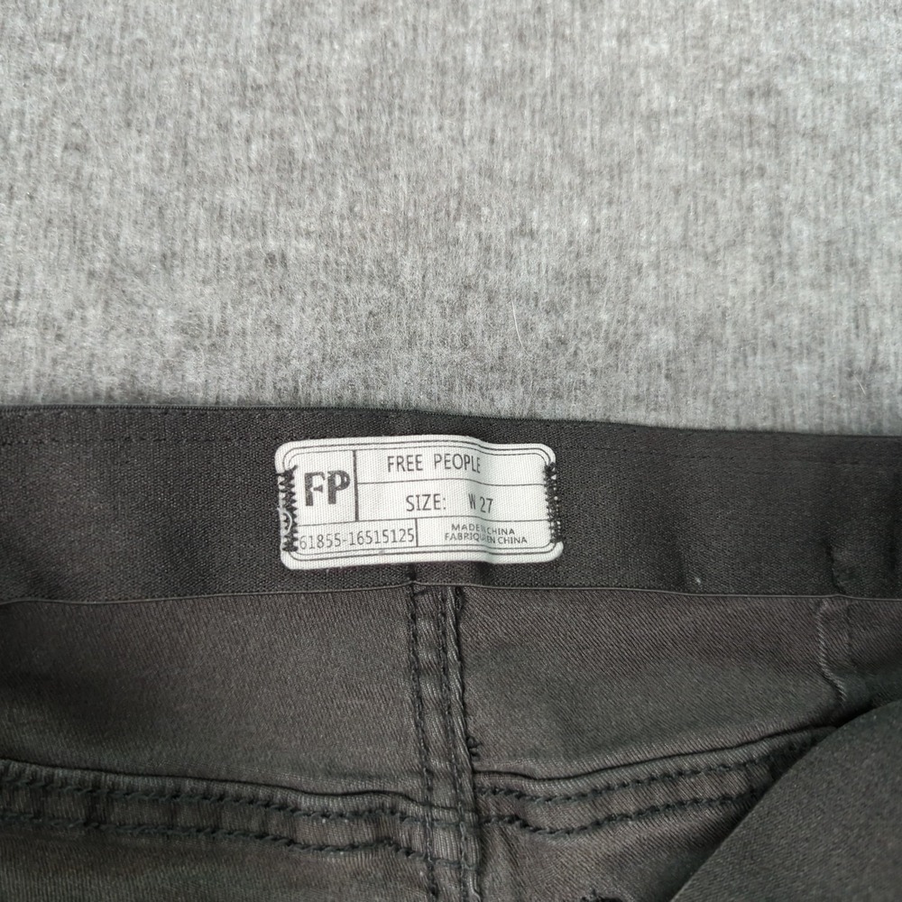 Free People Jeans Womens 27 Blacl Pull On Flare Stretch Casual Boho‎ Hippie - Picture 8 of 15